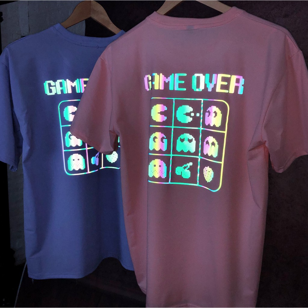 Áo Thun Unisex Phản Quang Game Over Cotton 75% form Rộng Ken T-Shirt.