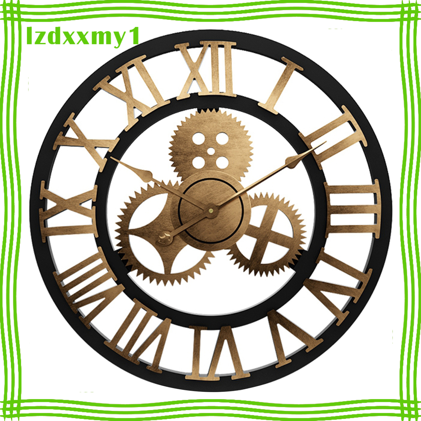 Kiddy Large 3D Retro Wooden Wall Clock House Warming Gift Roman Numeral 40cm