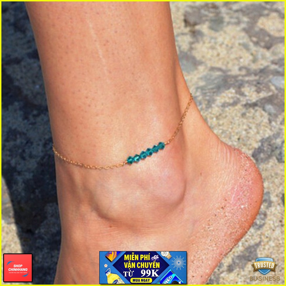 VÒNG CHÂN ĐÍNH HẠT LẤP LÁNH CỰC HOT AH75