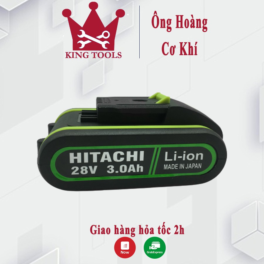 Pin Máy khoan Hitachi 28V, pin cực trâu 3000mAh - Thời gian sử dụng 3 tiếng - PIN 5 CELL