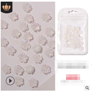 Charm hoa hồng dạng set 1 set 20 cái màu trắng và màu ab size to
