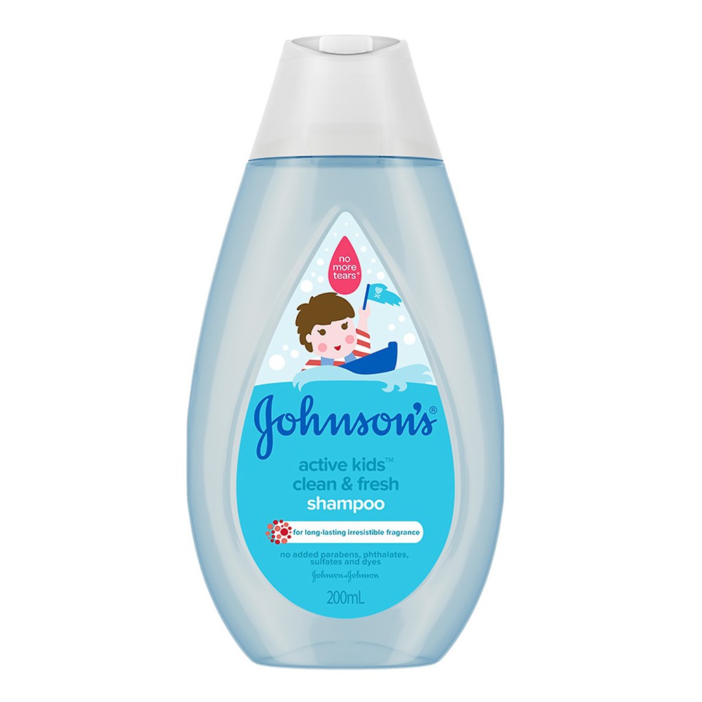 Dầu gội cho bé trai thơm mát Johnsons Baby Active Fresh 200ml