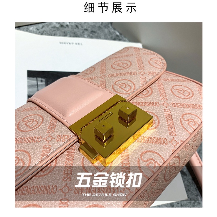 Túi đeo JASMIN NOIR chéo nắp gập in họa tiết thời trang cho nữ