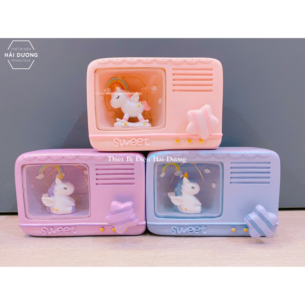 Đèn Ngủ Trang Trí Radio Kỳ Lân Siêu Dễ Thương - trang trí căn phòng vintage decor tiết kiệm giá rẻ - quà tặng ý nghĩa