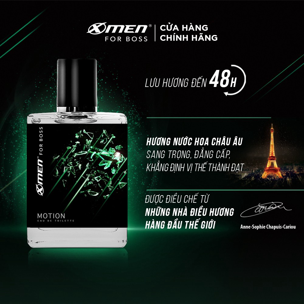 Nước hoa EDT X-Men for Boss Motion 49ml - Mùi hương năng động phóng khoáng