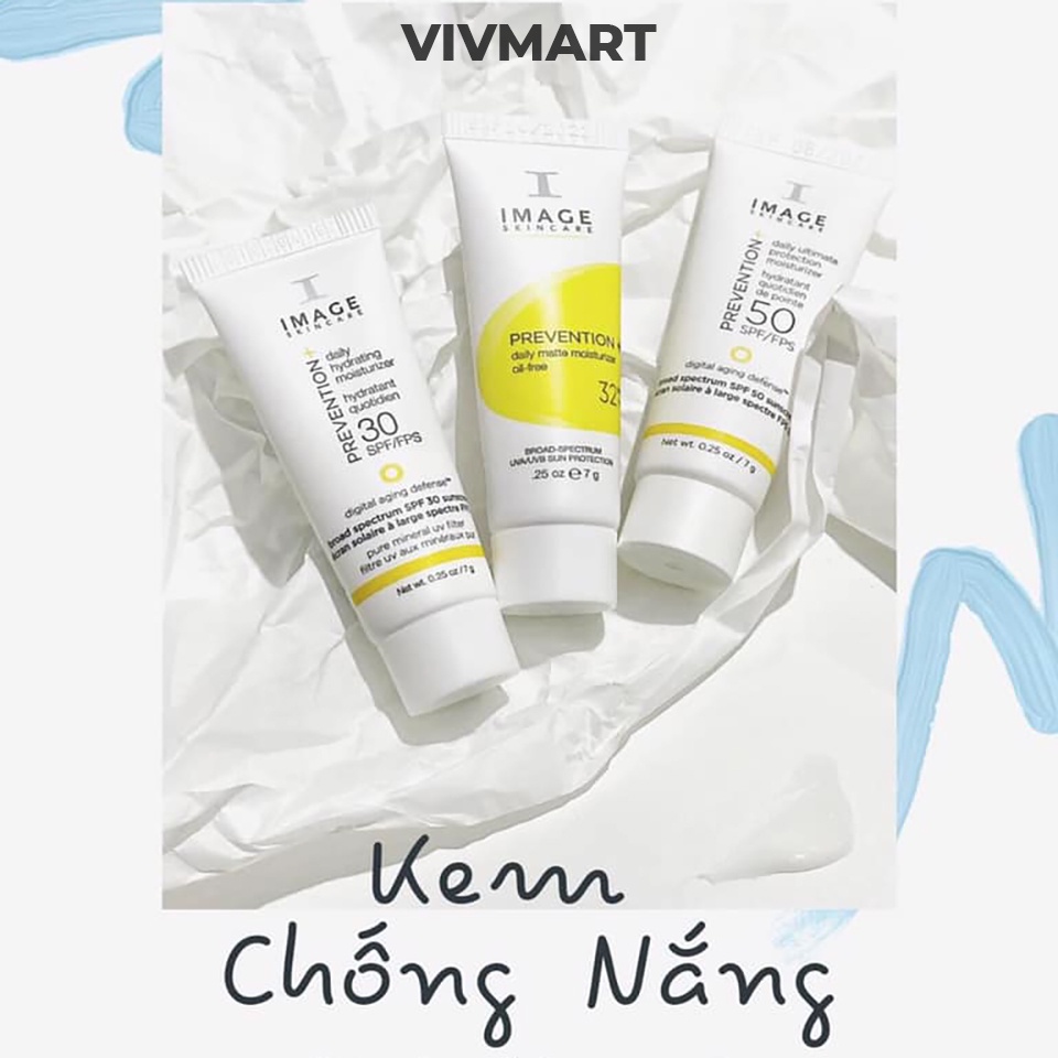 ✅ Kem Chống Nắng Vật Lý IMAGE Skincare Prevention SPF30+32+50+ Cho Da Dầu Nhờn, Da Khô, Da Hỗn Hợp nhạy cảm Mini 7g