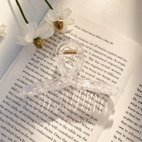 KẸP GẮP TÓC CHÉO NHỰA TRONG SUỐT CỠ LỚN- KẸP CÀNG CUA THỜI TRANG NỮ HÀN QUỐC