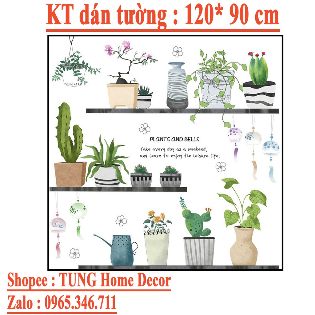 DECAL DÁN TƯỜNG KỆ CÂY XANH PHONG CÁCH TROPICAL - NHIỆT ĐỚI