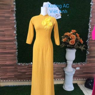 Áo dài bộ chấm bi