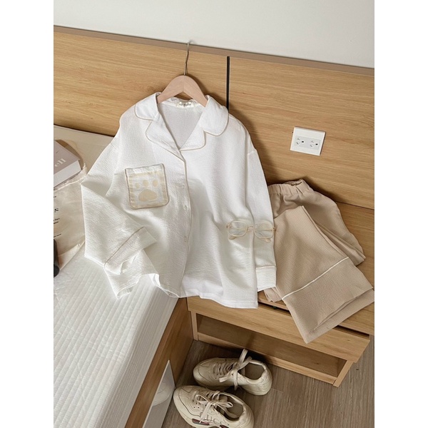 Bộ quần áo mặc nhà dài tay thu đông