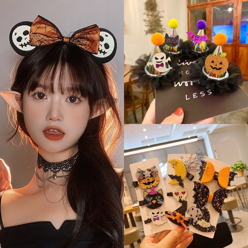 [Gói Quà Tai Yêu Tinh Kết Hợp] Kẹp Tóc Yêu Tinh Kết Hợp Tai Yêu Tinh Phát Sáng Thời Trang Halloween Dành Cho Trẻ Em / Đạo Cụ Trình Diễn