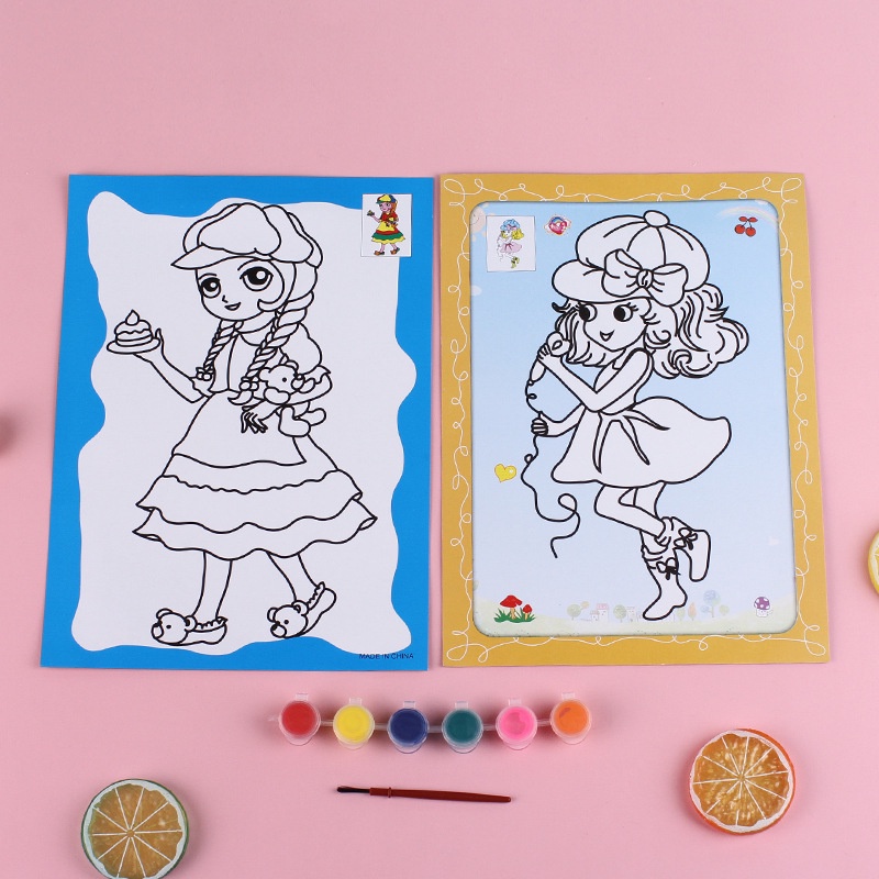 Đồ Chơi Tranh Màu Nước 2 Mặt Diy Cho Trẻ Em