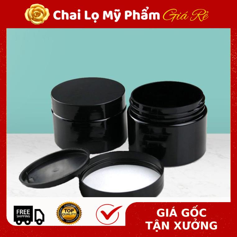 Hủ Đựng Kem ❤ RẺ VÔ ĐỊCH ❤ Hũ nhựa pet Đen 100g chiết mỹ phẩm , phụ kiện du lịch