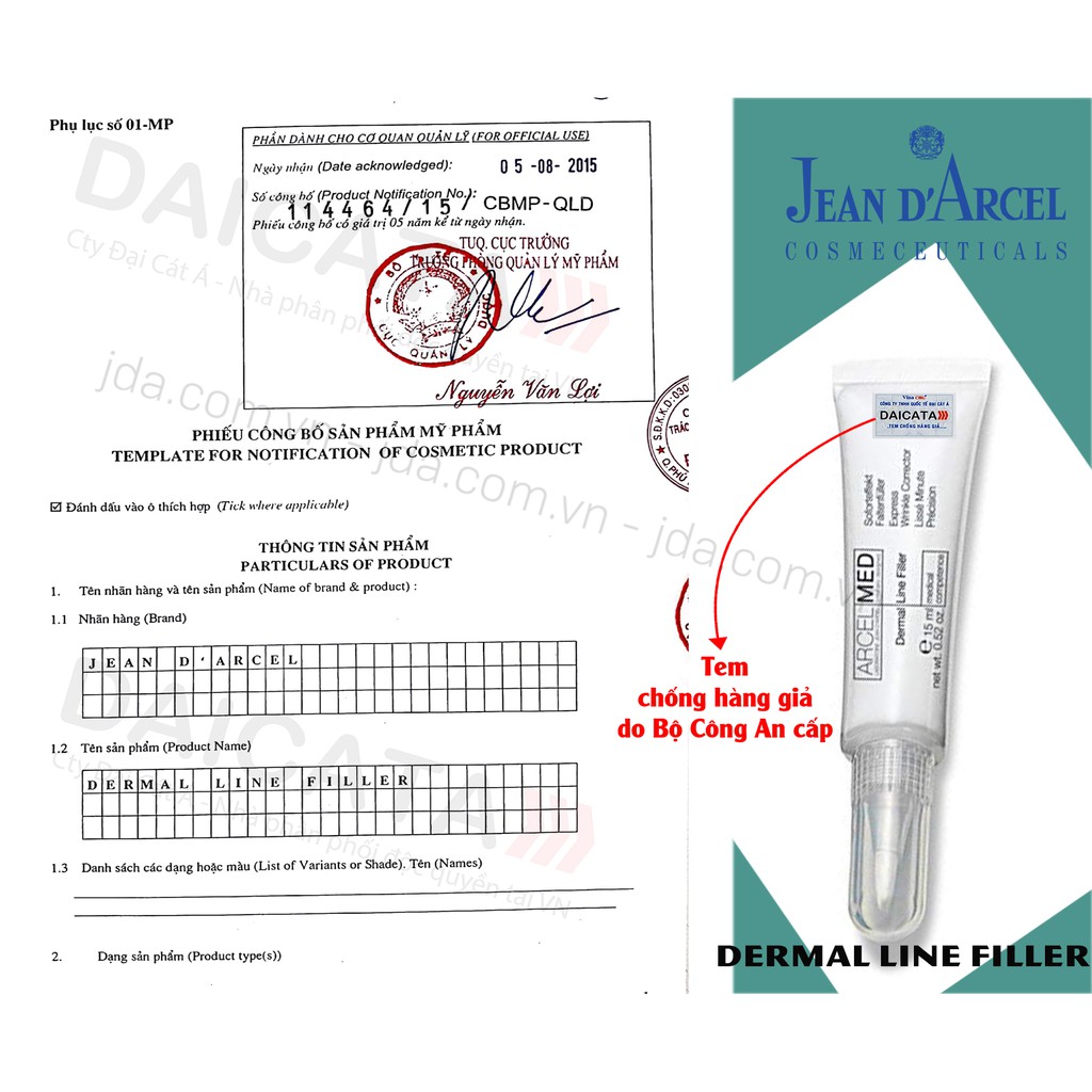 [Chính Hãng Đức] Gel Jean d'Arcel  giúp làm đầy nếp nhăn vùng mắt 15ml