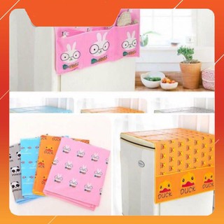 Tấm khăn phủ tủ lạnh { sale sốc} chống bụi chống thấm có ngăn túi đựng đồ tiện dụng