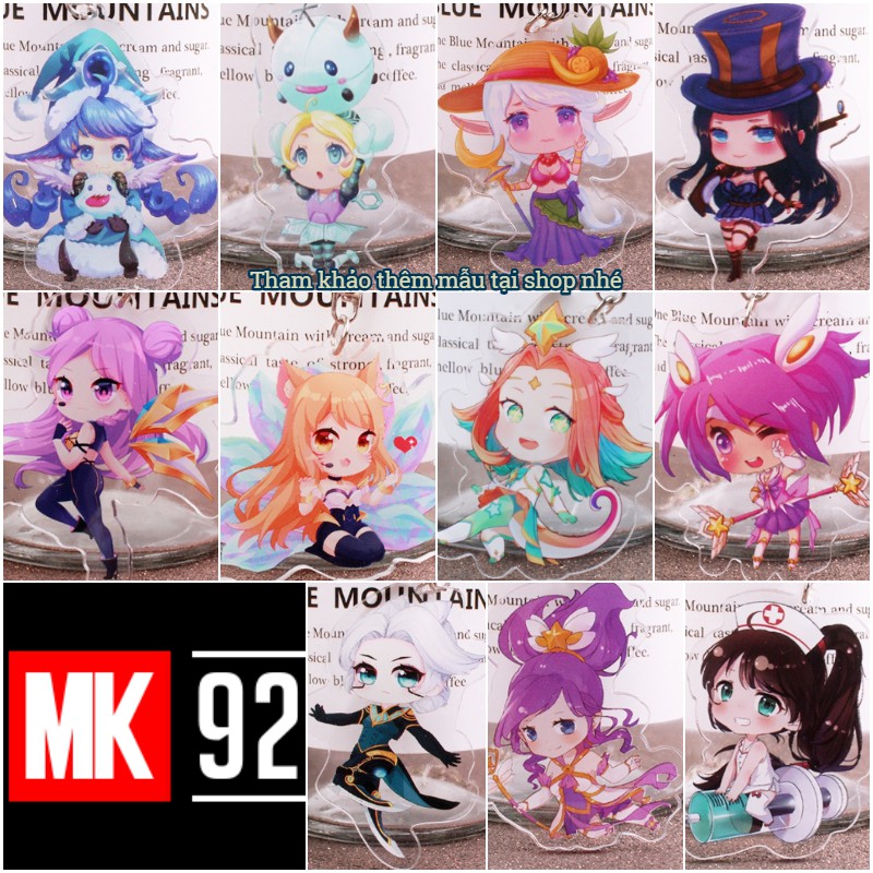 Móc Khoá LOL Ahri Kaisa Lux Orianna Akali Lulu Neeko Caitlyn Camille Soraka Janna Liên Minh Huyền Thoại