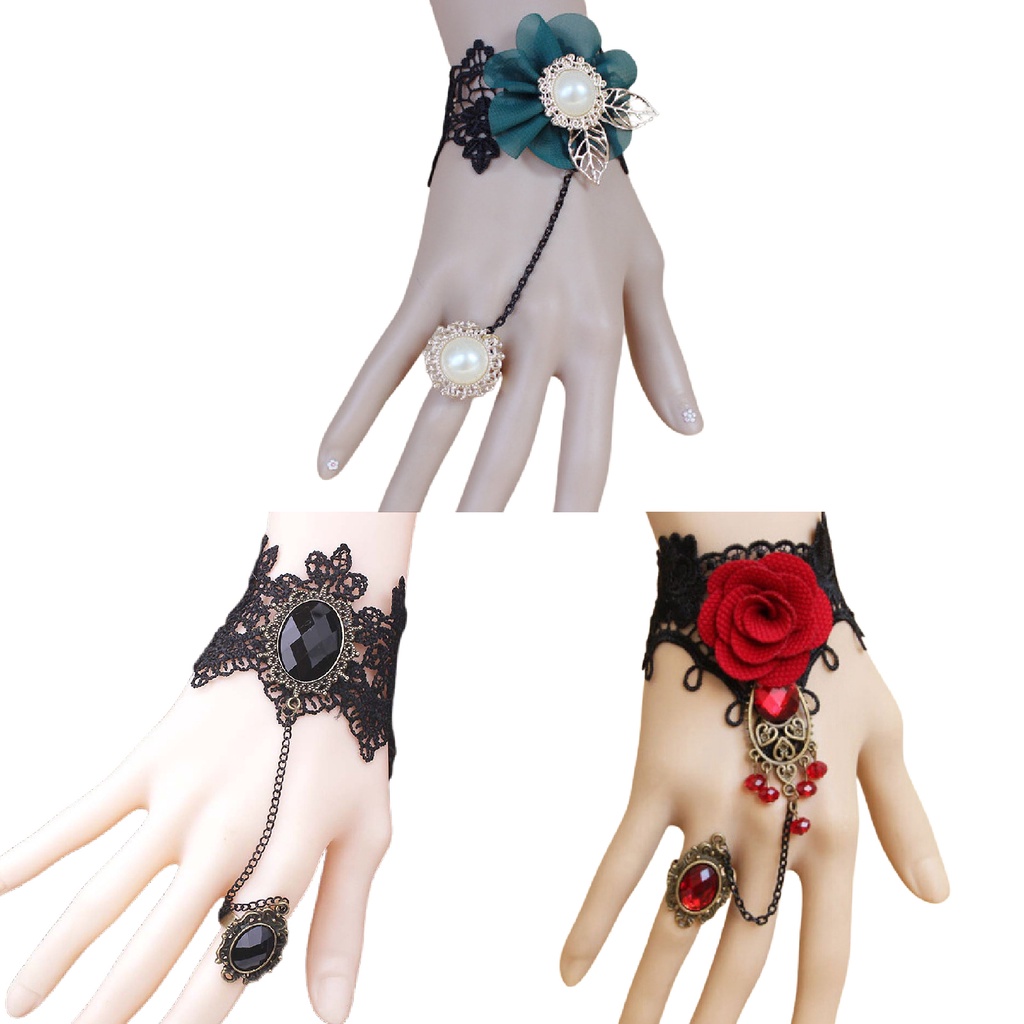 Vòng đeo tay phối nhẫn đính ngọc trai giả thời trang dành cho nữ