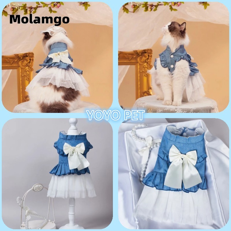 Đầm Vải Tuyn Phối Hoa Hồng Thời Trang Mùa Hè Cho Thú Cưng Cỡ Nhỏ XS-2XL