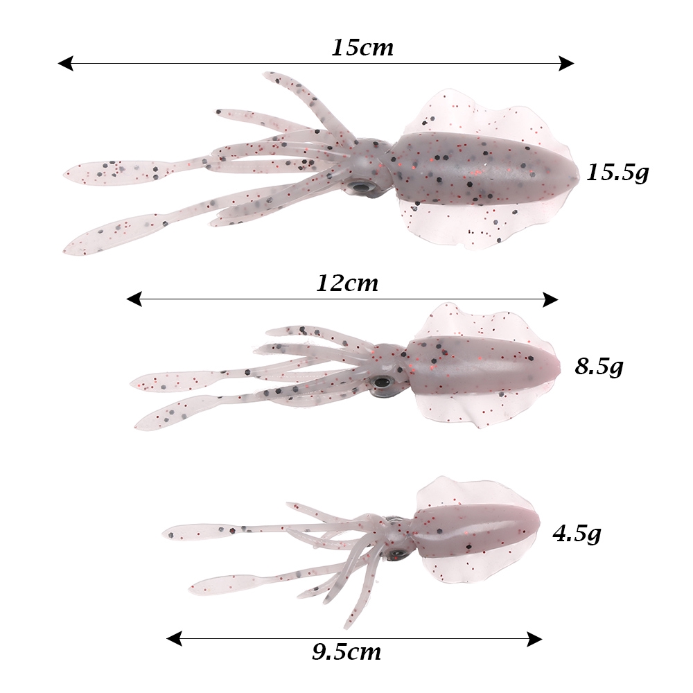 Mồi câu cá giả hình mực 4.5g/8.5g /5.5g