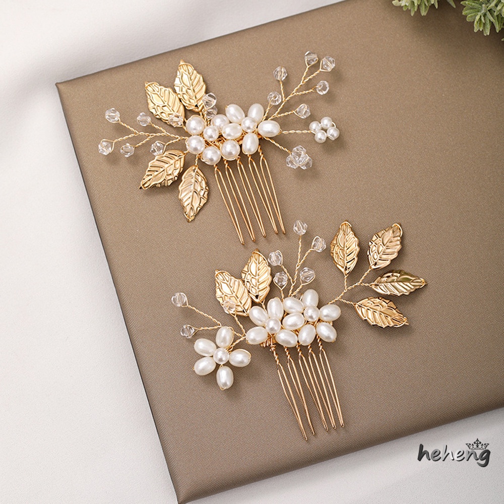 Set 2 Lược Cài Tóc 5 Răng Ngọc Trai Nhiều Màu Sắc Dùng Để Trang Trí Tiệc Sinh Nhật / Sân Khấu