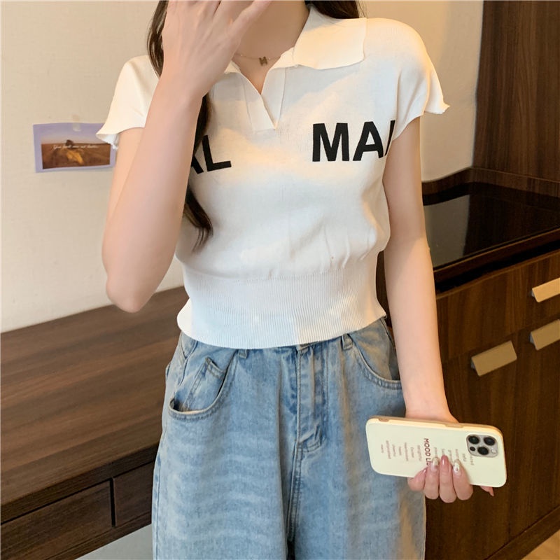 Áo Thun Polo Không Tay In Chữ Mới