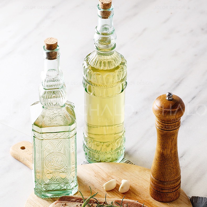 Chai thuỷ tinh tái chế nắp gỗ VSM Bottela  500~1000ml – V5032 - V5041 - V5049 - V5924 [Made in Spain]