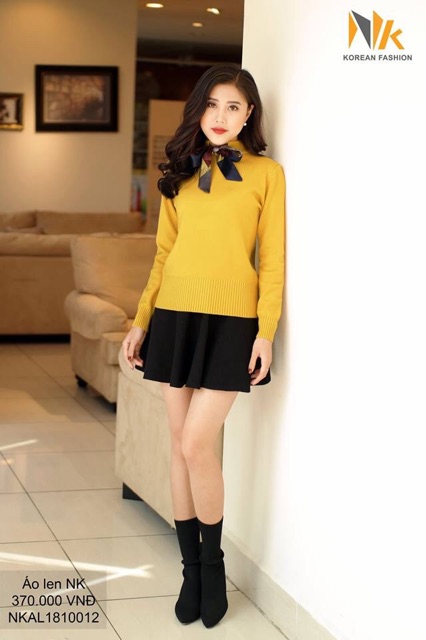 Freeship 99k TQ_Combo 6 áo len cổ nơ