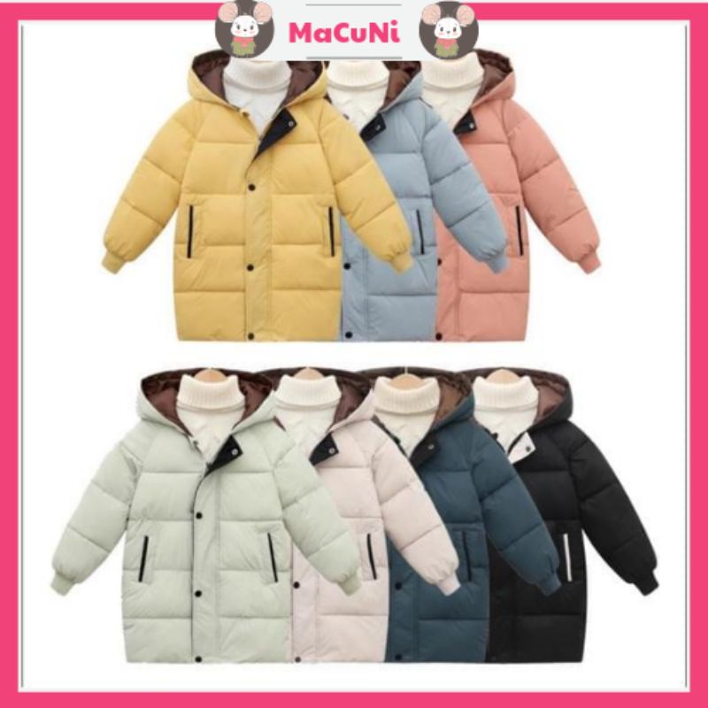 ÁO PHAO ÁO KHOÁC MÙA ĐÔNG DÁNG DÀI HÀN QUỐC HÀNG SIÊU DÀY ẤM QUẢNG CHÂU CAO CẤP CHO BÉ TRAI BÉ GÁI SIZE 16-38KG