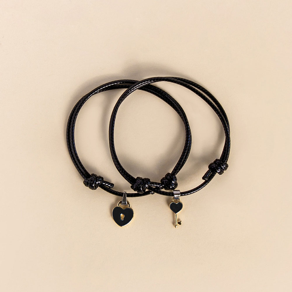 Set 2 vòng tay hình ổ khóa và chìa khóa cho cặp đôi