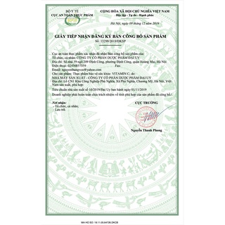 Vitamin C Đại Uy (Lọ 100 viên)