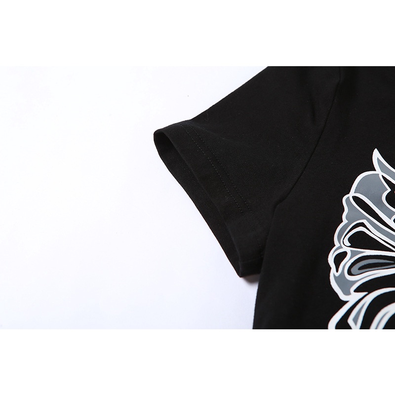 Áo Thun Nữ Ngắn Tay Cổ Chữ V In Hình Bướm Thời Trang