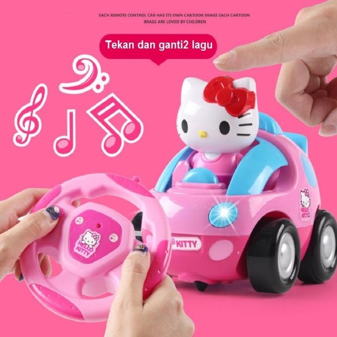 Xe Hơi Điều Khiển Từ Xa Hình Hello Kitty Doraemon Có Nhạc Và Đèn