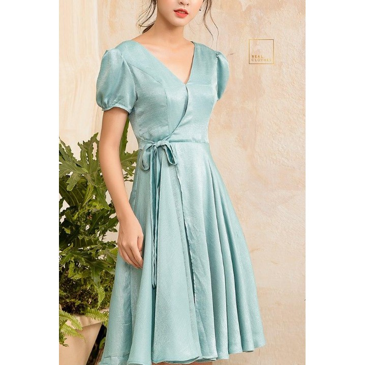 Đầm dáng xòe Chuchu xanh Real Clothes, XS