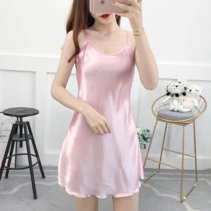 [HÀNG CAO CẤP] Đầm ngủ hai dây đơn giản có thể mặc lót trong váy với 6 màu siêu xinh Ly Ly Shop | BigBuy360 - bigbuy360.vn