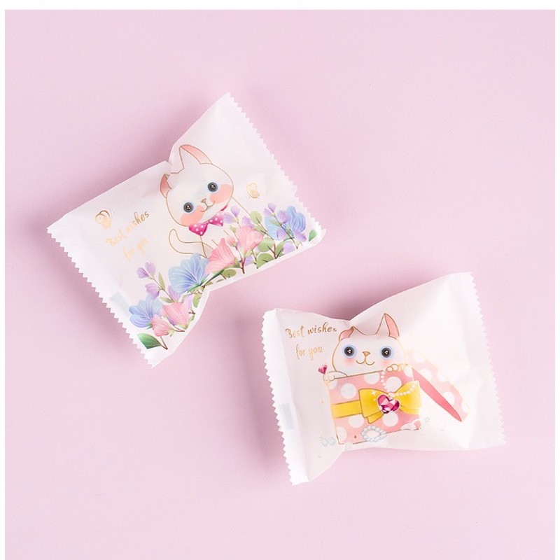 100 vỏ túi bánh 7x9,5cm mèo mix 2 mẫu