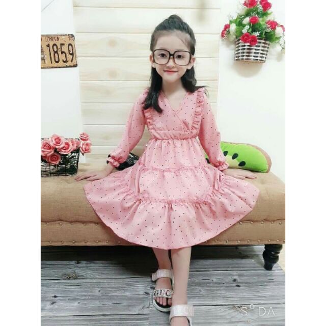 Đầm lụa đẹp xinh cho bé gái 15-30kg