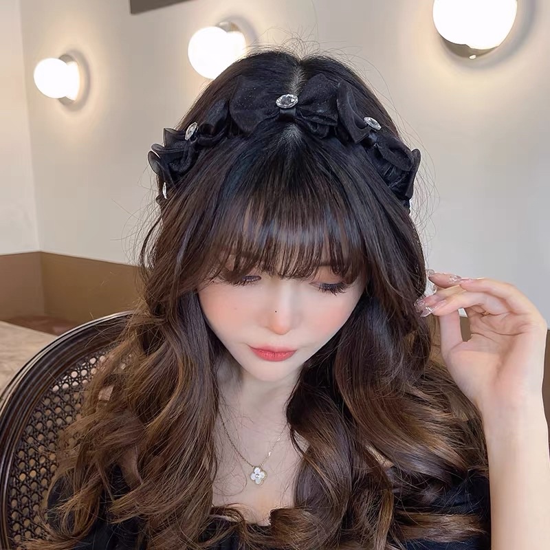 Cài tóc nơ voan tiểu thư đính ngọc