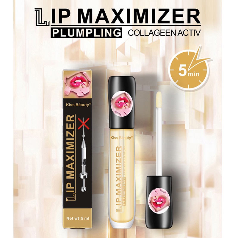 Dầu dưỡng môi KISS BEAUTY trong suốt tự nhiên dưỡng ẩm chống nứt nẻ, giúp môi mềm mại căng bóng