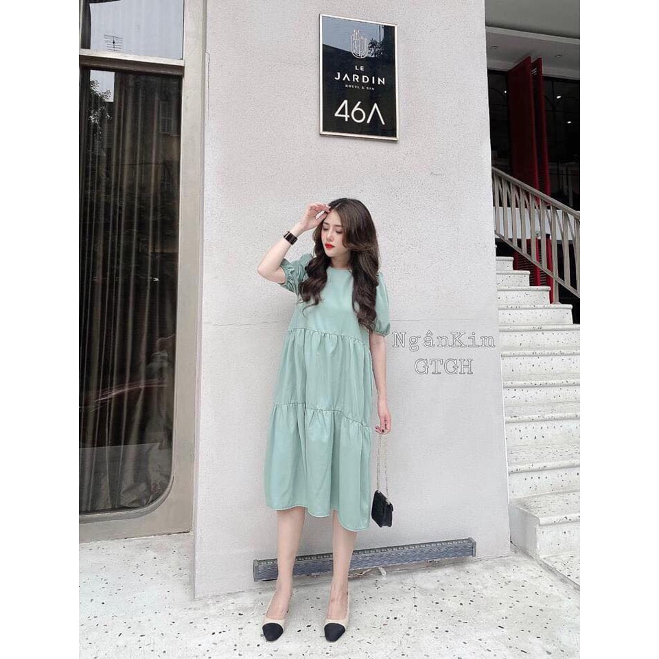 Đầm bầu thiết kế - váy bầu mùa hè mẫu chất liệu cotton Hàn AH989 size 40-80kg