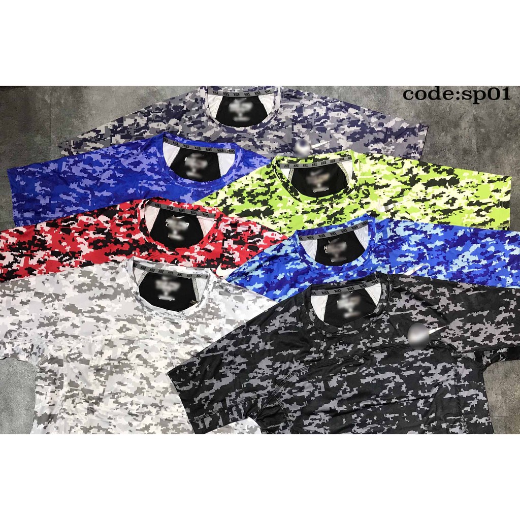 [followershop5k]Áo thun camo n!ke pro combat thể thao nam, Áo ngắn tay không cổ (Thun lạnh) form chuẩn size M-2XL sp01 | BigBuy360 - bigbuy360.vn