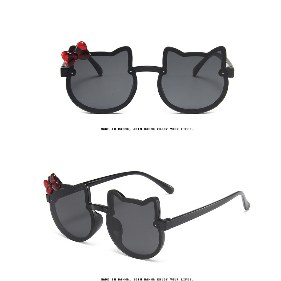 Kính mát chống tia UV400 hình mèo dễ thương cho bé