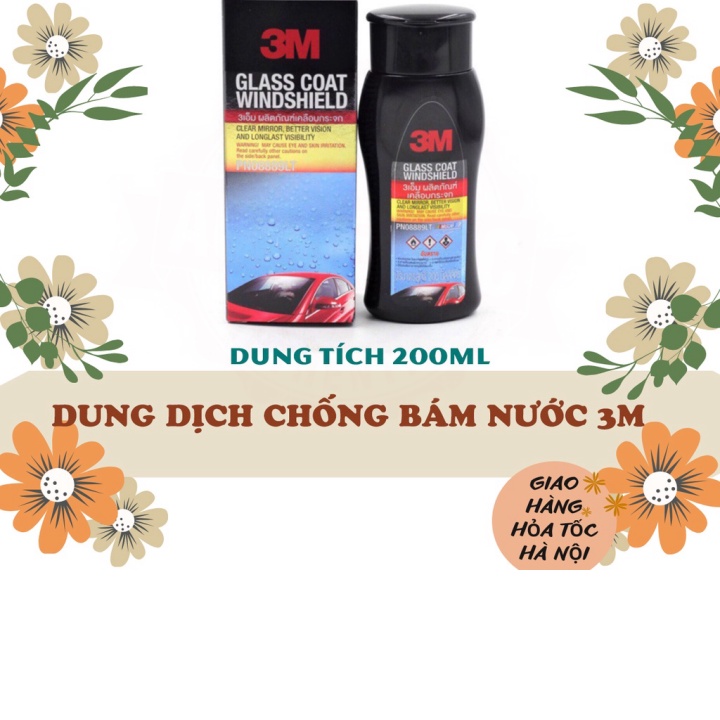 (Hỏa tốc) Chai Chống Đọng Nước - Bám Nước Trên Kính Xe 3M Glass Coat Windshield 08889 LT 200ml