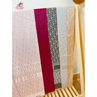 Khăn quàng / khăn choàng cổ lụa đũi họa tiết Dior