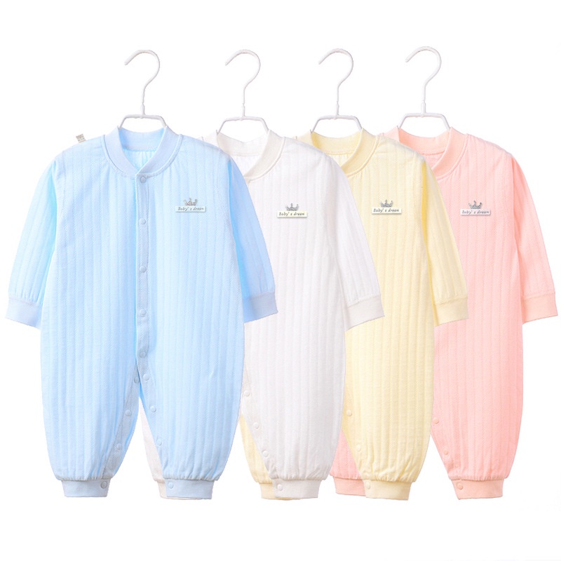 Body liền thân dài tay cotton cho bé trai và bé gái sơ sinh từ 3-14kg, hàng đẹp xuất Hàn - BD20