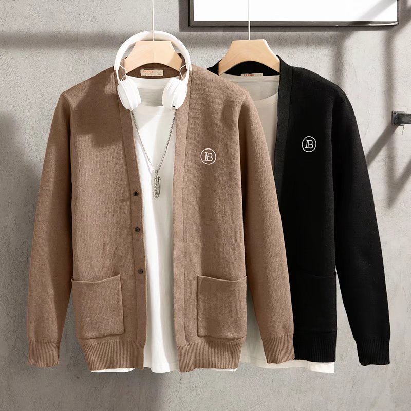 Áo Khoác Cardigan Dệt Kim Phong Cách Hàn Quốc Thời Trang Xuân Thu Cho Nam