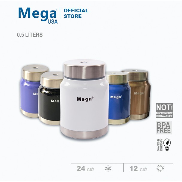 Bình inox giữ nhiệt đựng thức ăn MEGA 500ml - SSF050GLPBWB