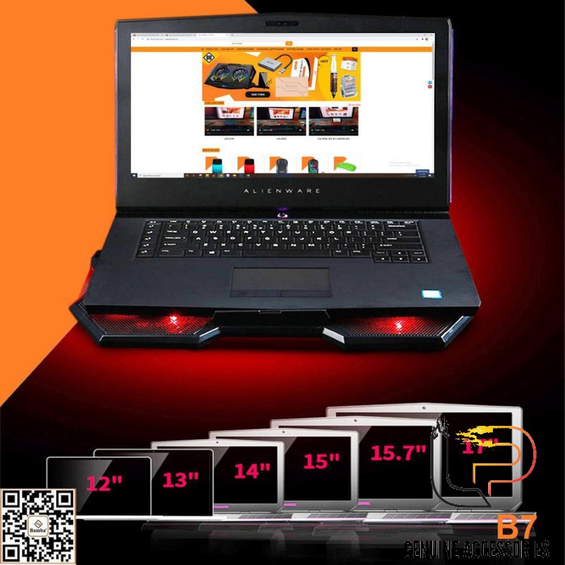 ĐẾ TẢN NHIỆT LAPTOP BAMBA B7 (5 QUẠT) - QUẠT LÀM MÁT LAPTOP BAMBA B7 (5 QUẠT)