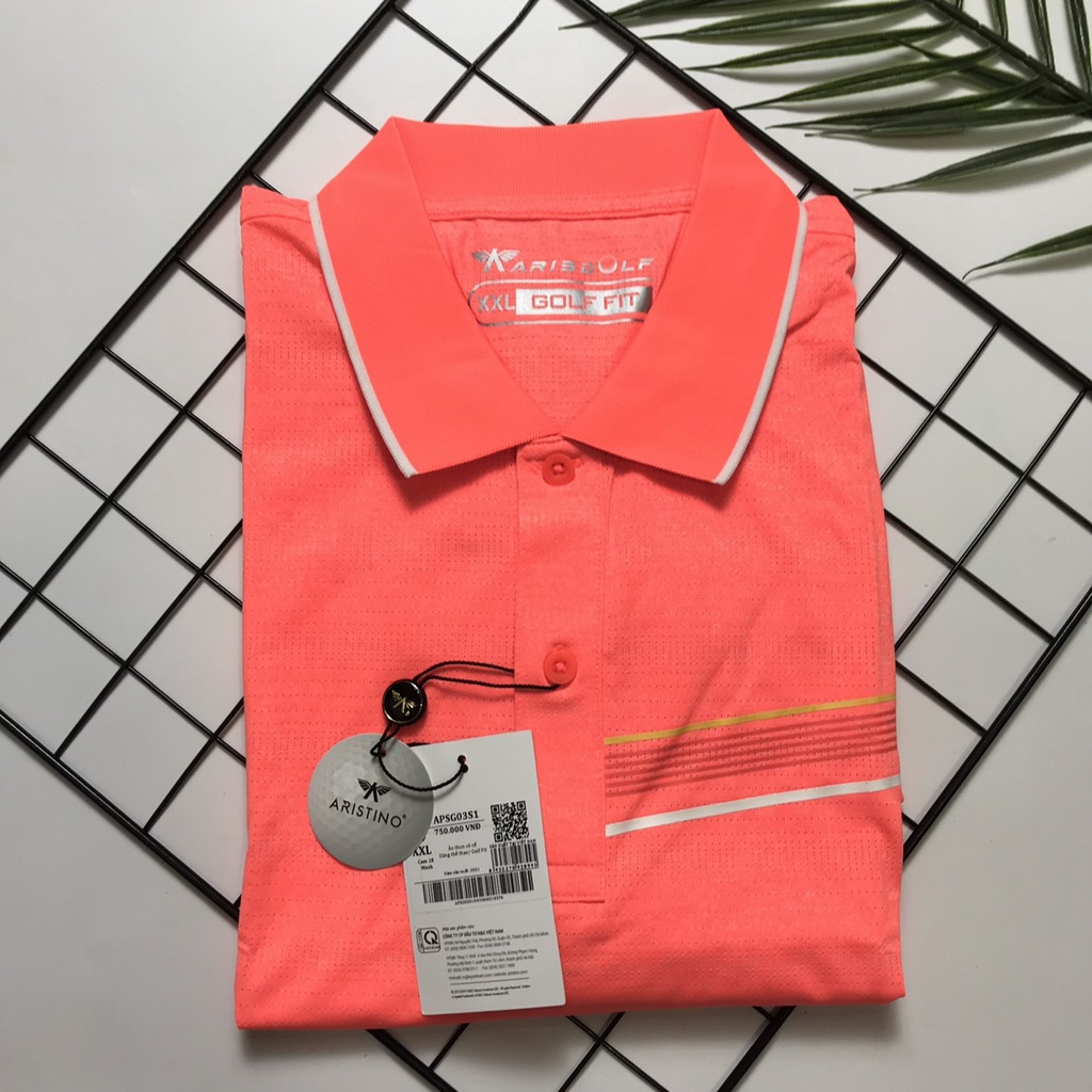Áo polo nam Aristino  GOLF FIT cao cấp màu cam APSG03S1