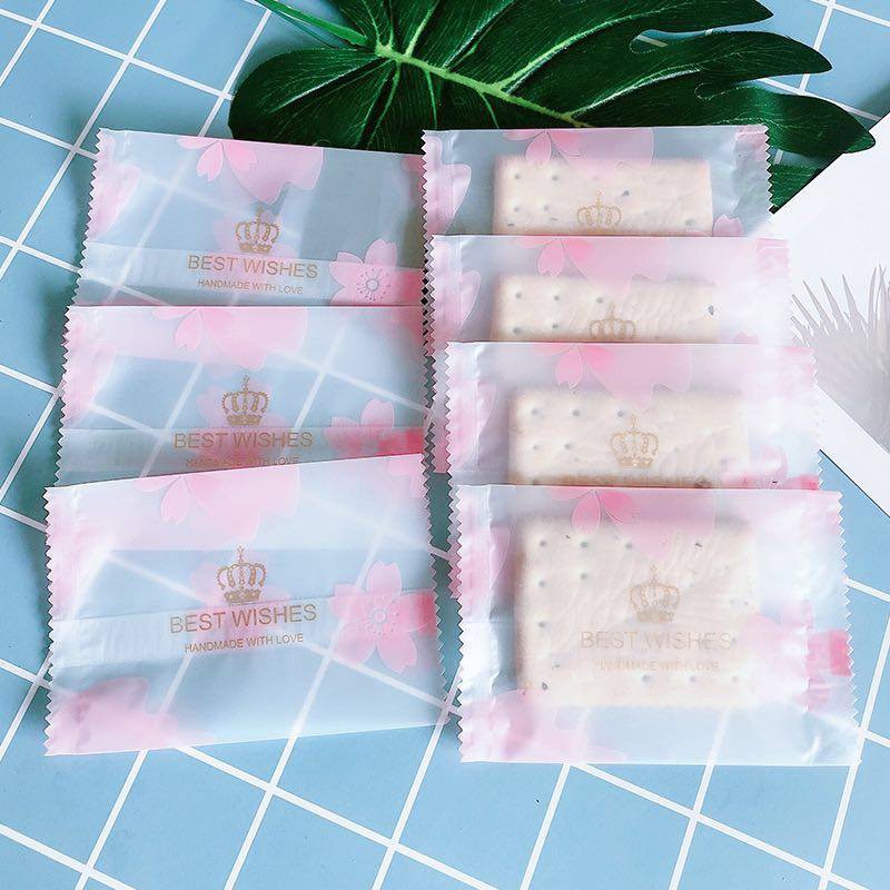 (7*10cm | TO) Túi bánh hàn miệng Hoa Anh Đào Best Wishes (100c)