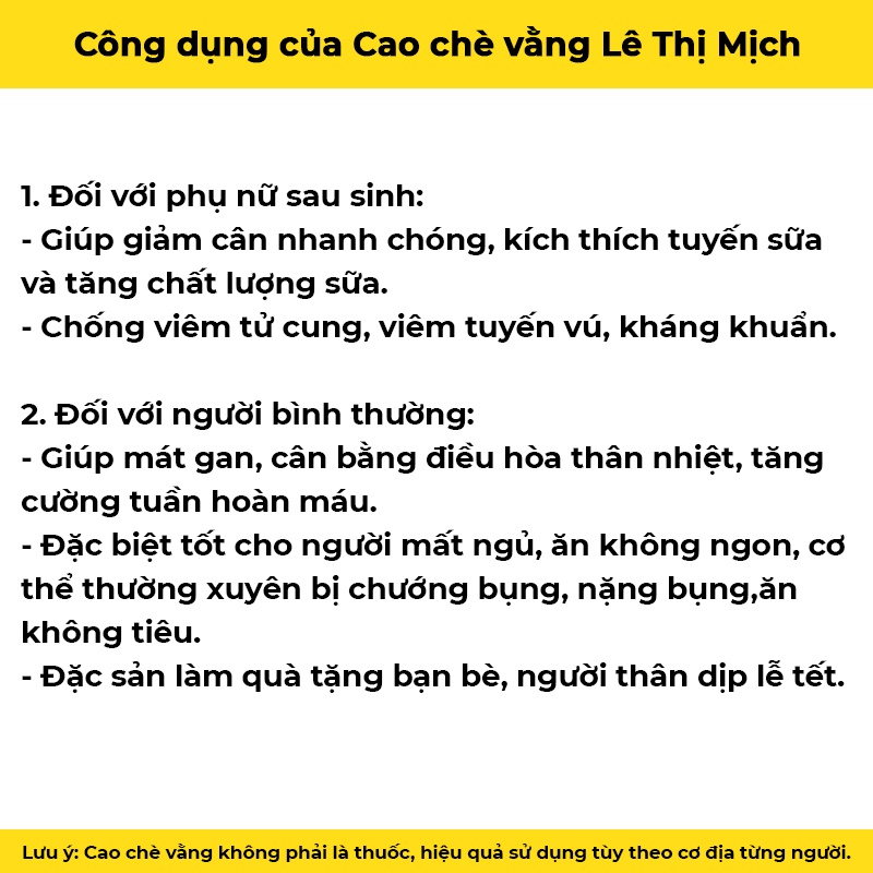 Cao chè vằng Lê Thị Mịch lợi sữa giảm cân cho mẹ sau sinh, Hộp 500gr x 20 miếng đặc sản làm quà